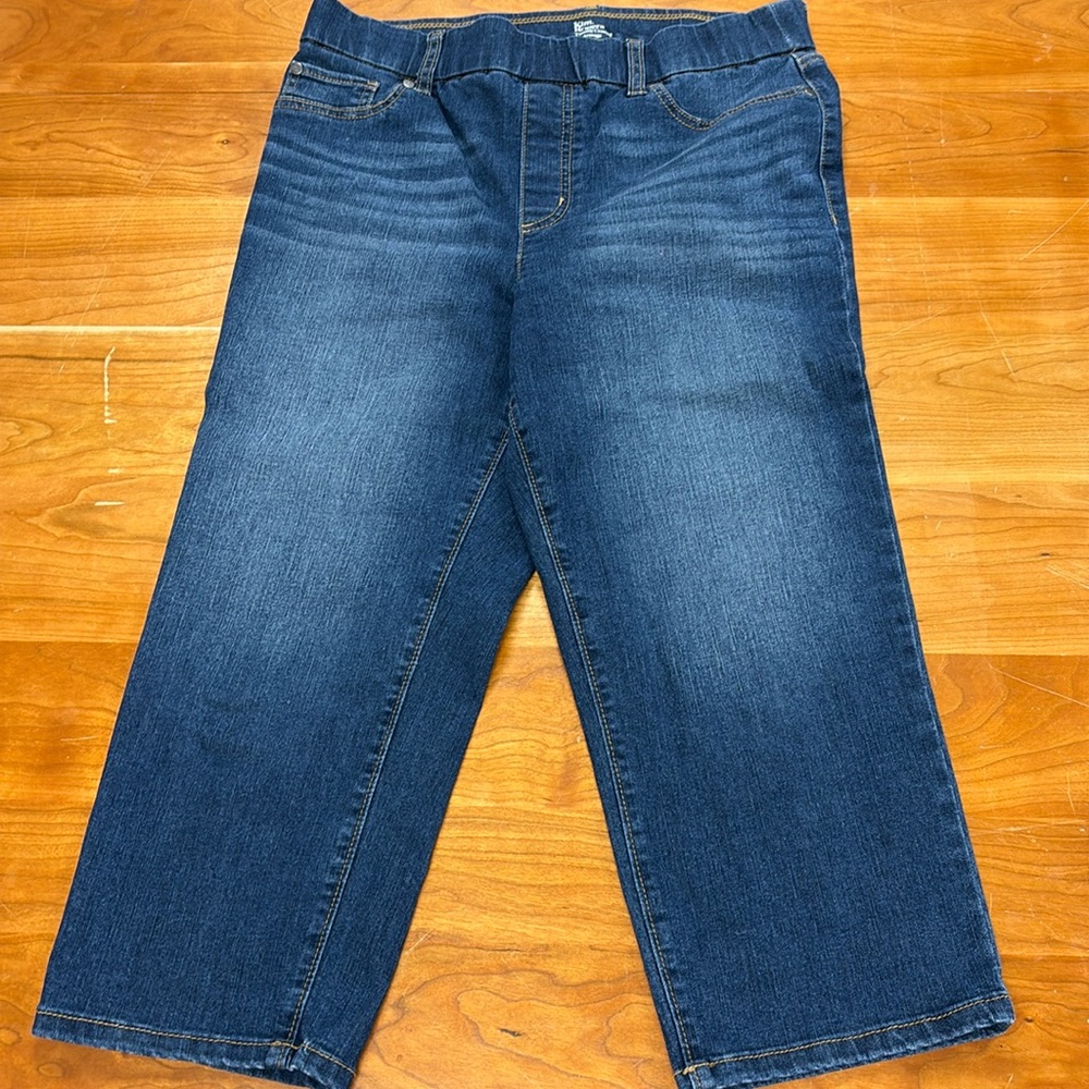 Kim Rogers Tummy Control Cropped Dark Wash Jeans